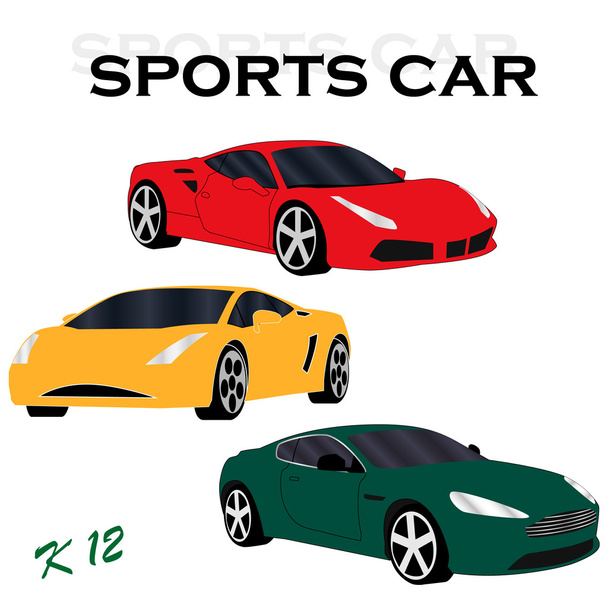3 sports cars. - Vector, Imagen