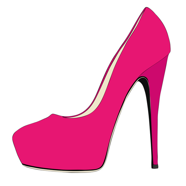 Female shoe of burgundy color - Illustration of a woman's shoe with high heel - Photo, Image