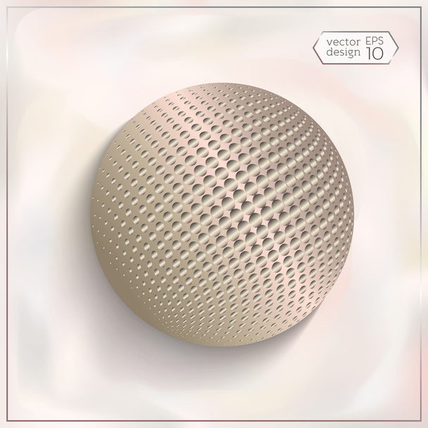 3d-sphere-with-Halftone-Effect-on-a-bokeh-fog-background-01 - Vetor, Imagem