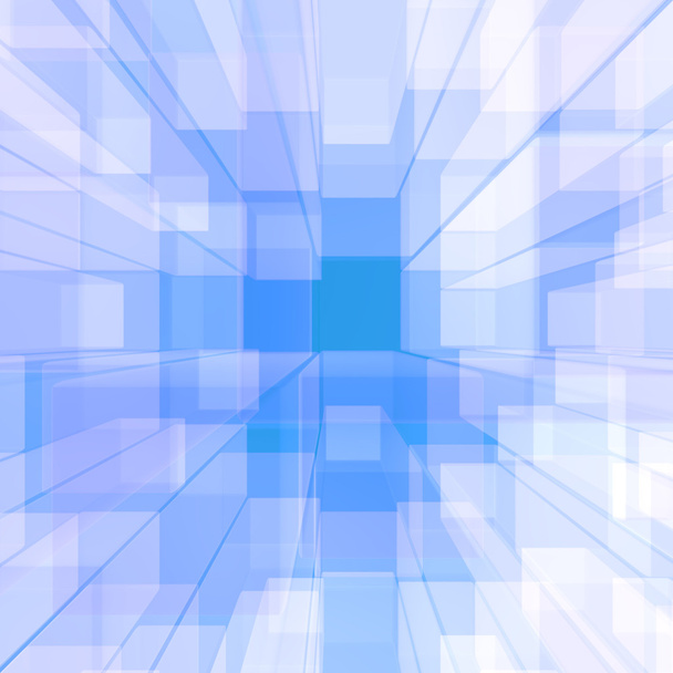 lichte gloeiende blauwe glazen achtergrond met artistieke kubussen of squa - Foto, afbeelding