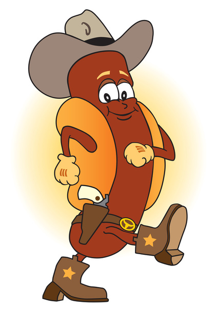 Hot Dog Cowboy - Vector, afbeelding