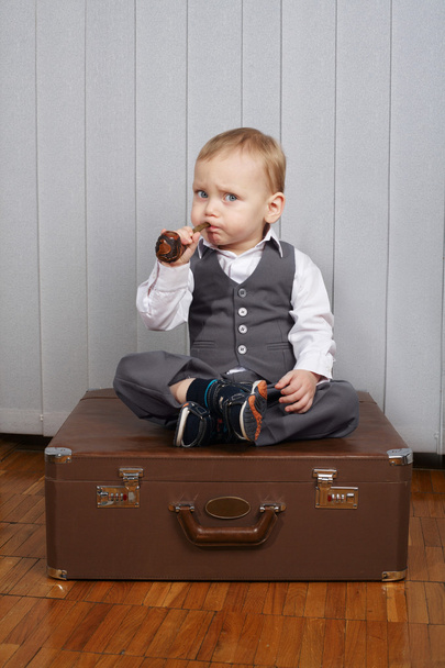 little boy with smoking pipe - Photo, image