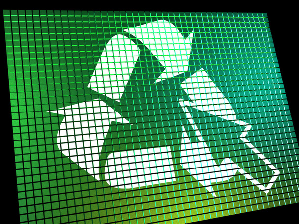 Recycle Icon Computer Screen Shows Recycling And Eco Friendly - Photo, Image