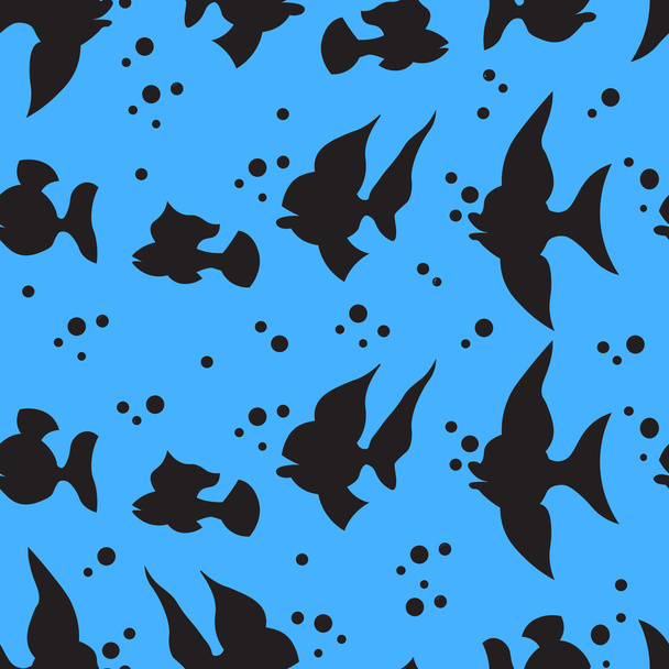 Vector illustration of a seamless pattern of fish - Vector, afbeelding
