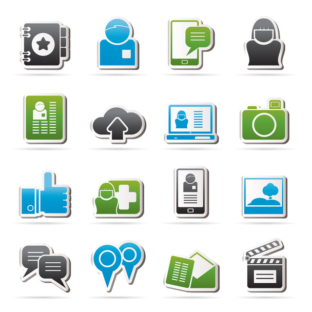 Social media, network and internet icons - Vecteur, image