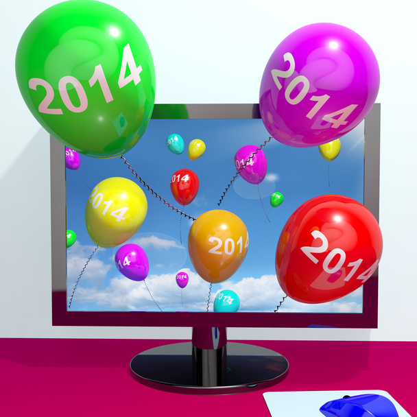2014 Globos de la computadora que representa el año dos mil y F
 - Foto, imagen
