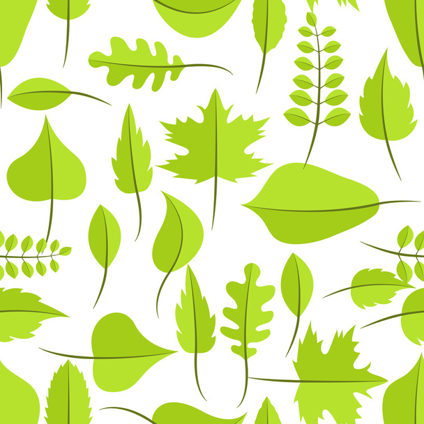 Spring green withered leaves seamless pattern. - Vecteur, image