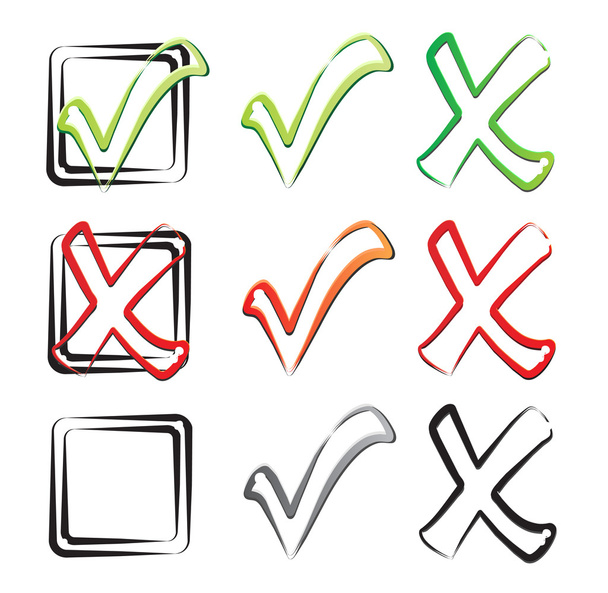 Check mark, tick and cross - Vector, Image
