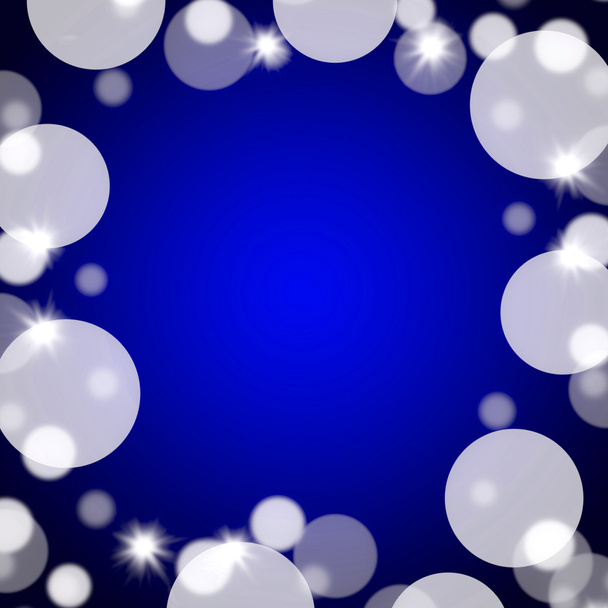 Blue Bokeh Background With Blank Copy Space And Full Border - Photo, Image