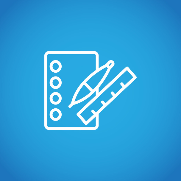 notebook with pen and ruler icon - Wektor, obraz
