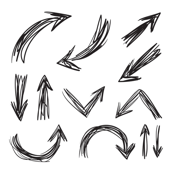 Frecce vettoriale disegnato a mano set icone illustratio
 - Vettoriali, immagini