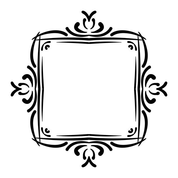 Classic vintage square contour frame Royalty Free Vector