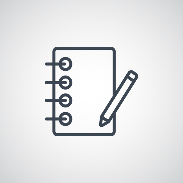 notebook with pencil icon - Vetor, Imagem