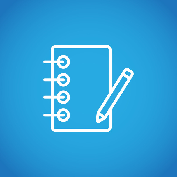 notebook with pencil icon - Vecteur, image