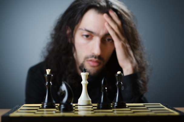 zijn spel schaker - Foto, afbeelding