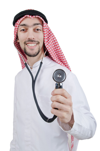 młody lekarz Emiraty z stetoskop - Zdjęcie, obraz