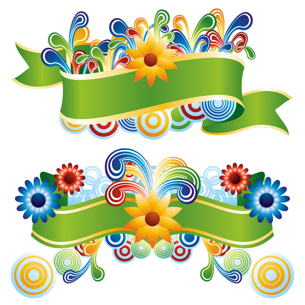 Creative floral banners - Vector, Image