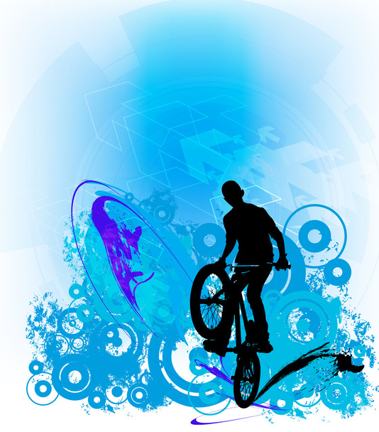 BMX fietser illustartion - Foto, afbeelding