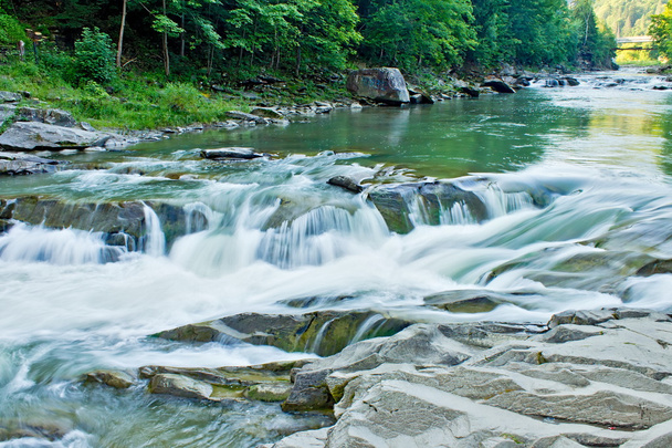 De stroomversnellingen op de berg-rivier in de zomer  - Foto, afbeelding