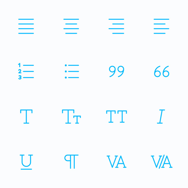 Outline vector icons for web and mobile. Text editor Icons, 2 pixel stroke & 48x48 resolution - Vektor, Bild