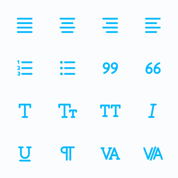 Outline vector icons for web and mobile. Text editor Icons, 4 pixel stroke & 48x48 resolution - Vektor, Bild