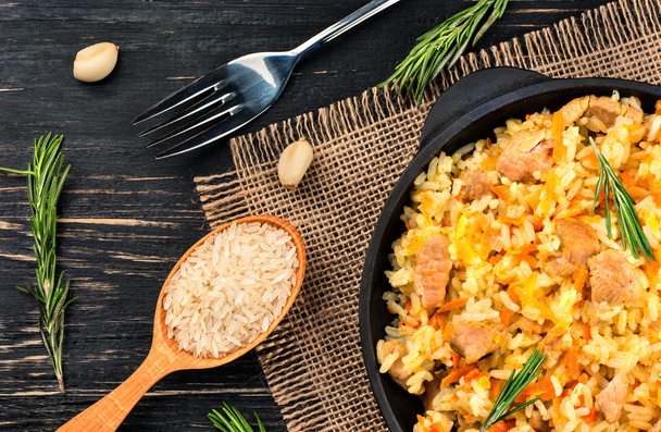 Pilaf in a pan - Photo, Image