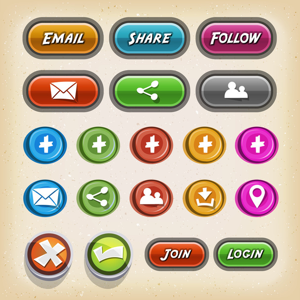 Iconos y botones para el juego Ui
 - Vector, imagen
