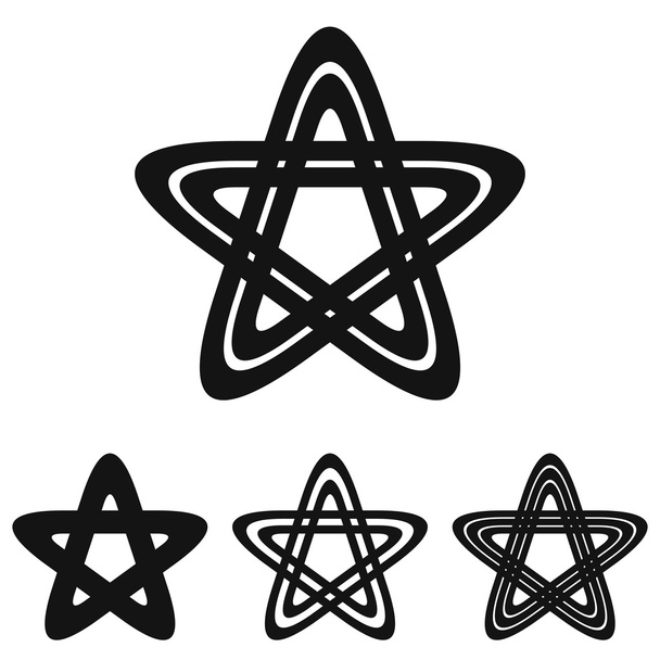 Zwarte lijn star-logo ontwerpset - Vector, afbeelding