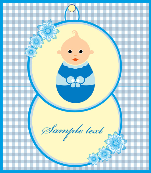 Tarjeta de anuncio del niño bebé. ilustración vectorial - Vector, Imagen