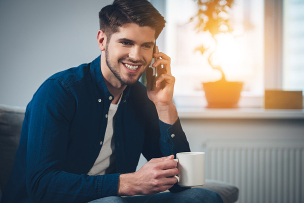 handsome man talking on mobile phone - Photo, image