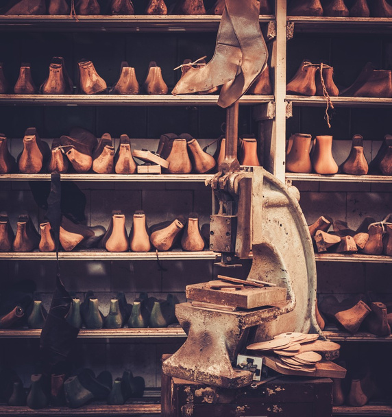 Shoemaker studio craft professional machine. - Фото, изображение
