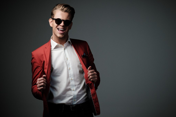 Stylish man in red jacket   - Photo, Image