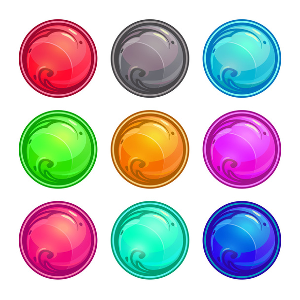 Colorful round buttons set - Vector, imagen