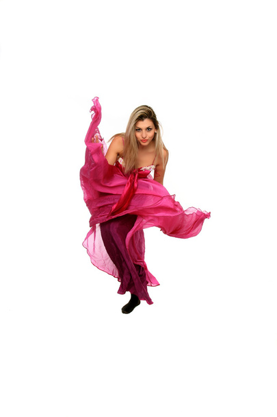 Sexy girl on a pink dress - Foto, imagen