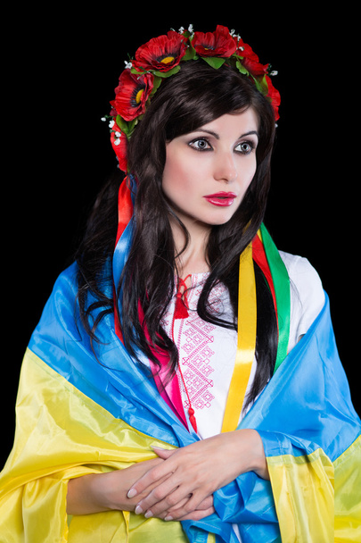 Πορτραίτο νεαρής γυναίκας που στοχαστικό Ουκρανικά - Φωτογραφία, εικόνα