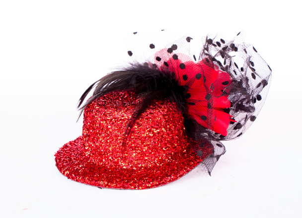 Red woman hat  background. - Photo, Image