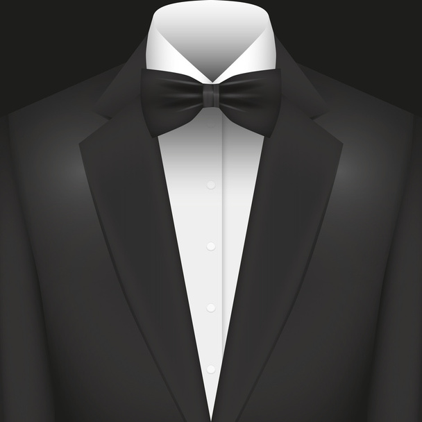 Illustration Vector Graphic Suit with Bow Tie - Vector, Image
