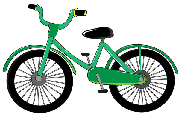 Pequeña bicicleta verde
 - Vector, imagen