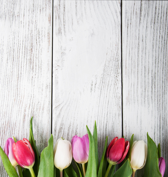 新鮮な春のチューリップの花束 - 写真・画像