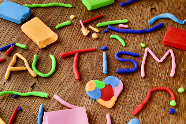 word autism made from modelling clay - Photo, Image