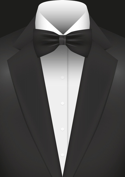 Illustration Vector Graphic Suit with Bow Tie - Вектор,изображение