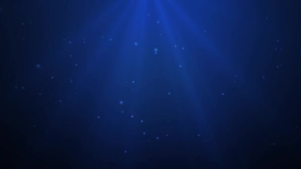 Blauwe magische licht - glanzende deeltjes en stralen - Video