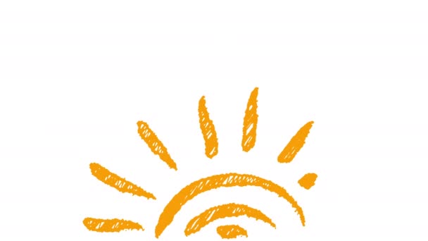 icône météo soleil peint à la craie, animation dessinée à la main 4K
 - Séquence, vidéo