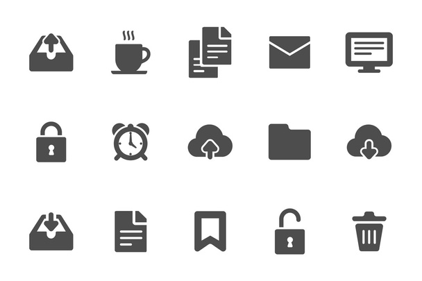 Varios iconos negro
 - Vector, imagen