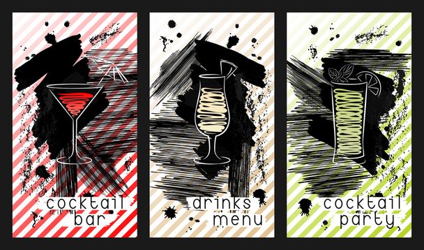 Conjunto de modelo de design para cartões de visita cocktail bar
. - Vetor, Imagem