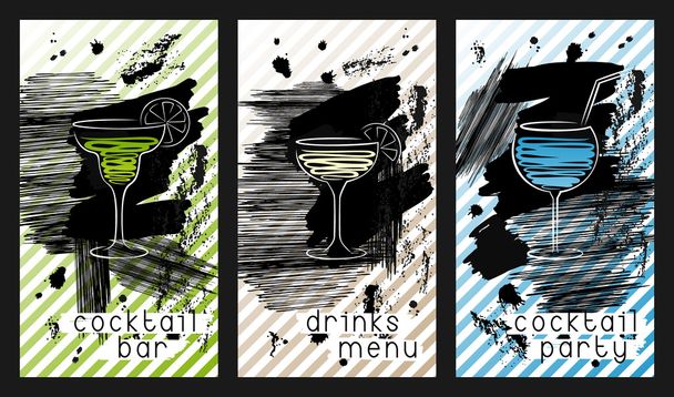 Conjunto de modelo de design para cartões de visita cocktail bar
. - Vetor, Imagem