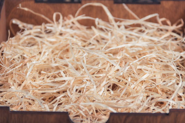 background of the golden wooden curls - Фото, зображення