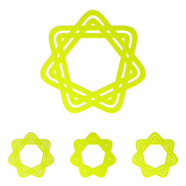 Sada návrhů žlutá hvězda loga - Vektor, obrázek
