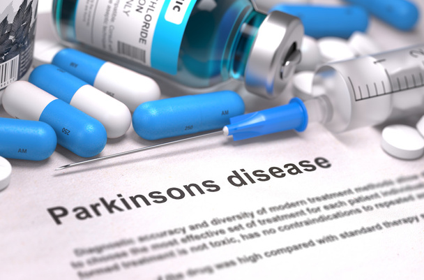 Diagnose - Parkinsonkrankheit. Medizinkonzept. 3D-Darstellung. - Foto, Bild