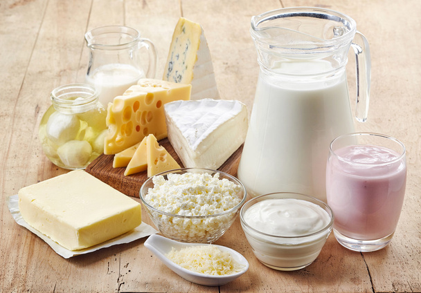 Různé čerstvé mléčné výrobky - Fotografie, Obrázek